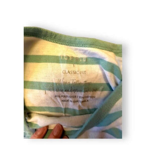 Women’s torrid 1 Mint Striped Everyday Signature Jersey Crew Neck Tee 14 16 1X - Picture 10 of 13